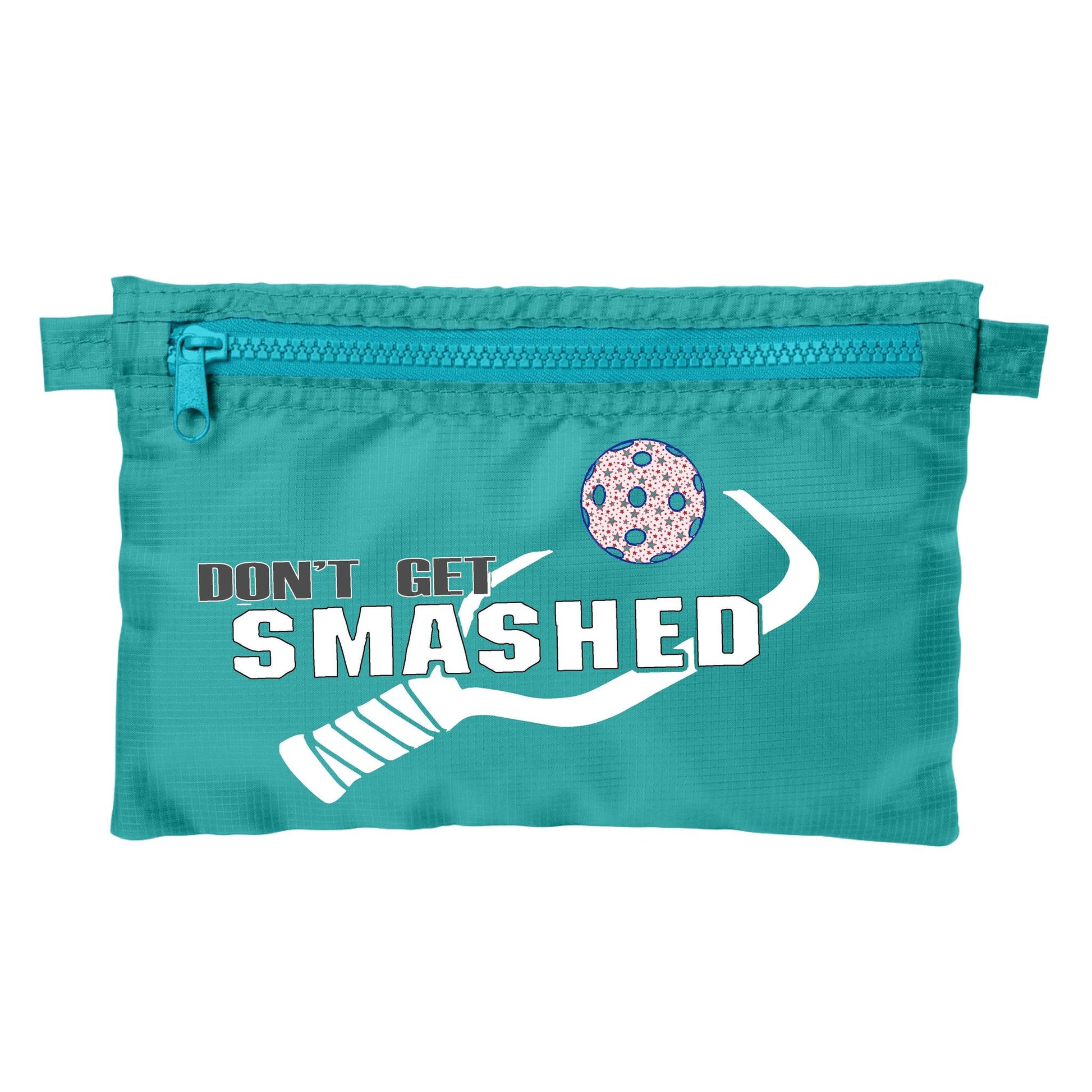 Don't Get Smashed With Pickleballs (Customizable) | Pickleball Cosmetic Stash Pouch Bag | Small Size Court Stash Bag
