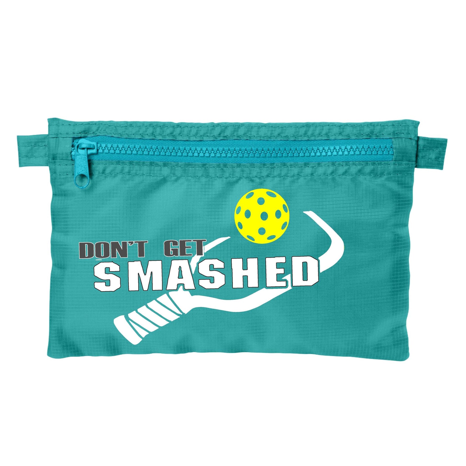 Don't Get Smashed With Pickleballs (Customizable) | Pickleball Cosmetic Stash Pouch Bag | Small Size Court Stash Bag