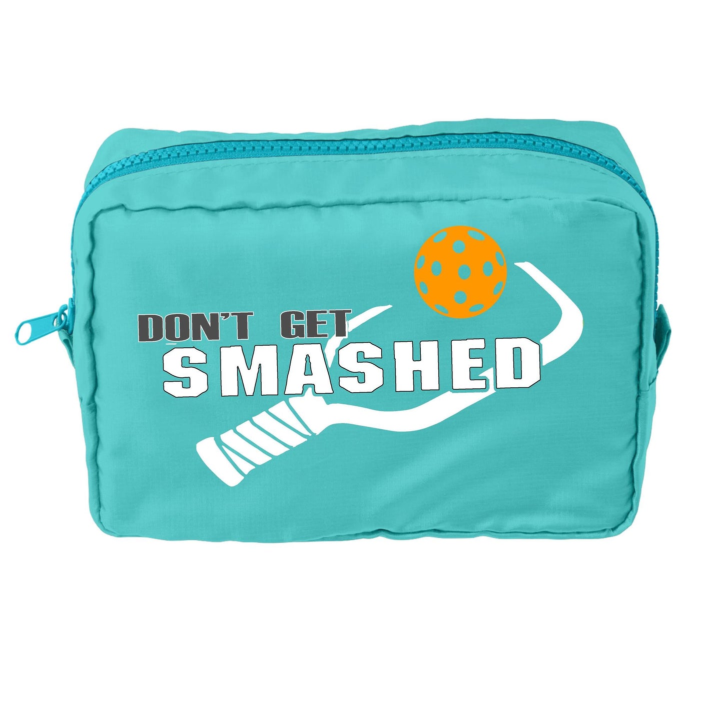 Don't Get Smashed With Pickleballs (Customizable) | Pickleball Dimensional Cosmetic Pouch Bag | Small Size Court Dimensional Bag