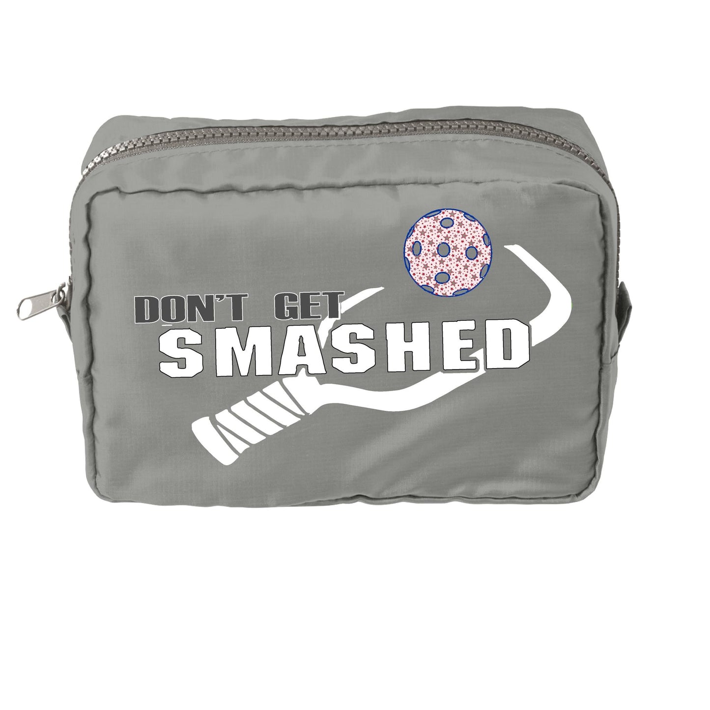 Don't Get Smashed With Pickleballs (Customizable) | Pickleball Dimensional Cosmetic Pouch Bag | Small Size Court Dimensional Bag