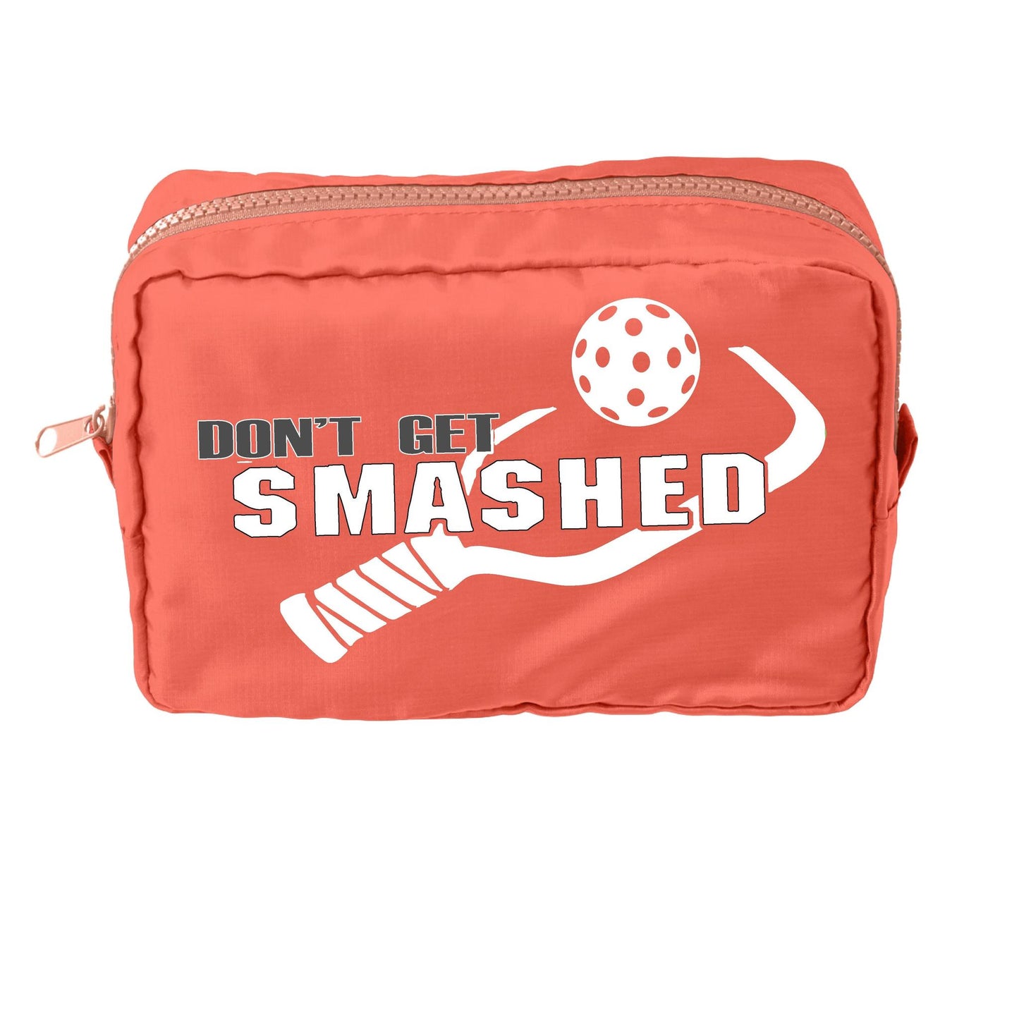 Don't Get Smashed With Pickleballs (Customizable) | Pickleball Dimensional Cosmetic Pouch Bag | Small Size Court Dimensional Bag