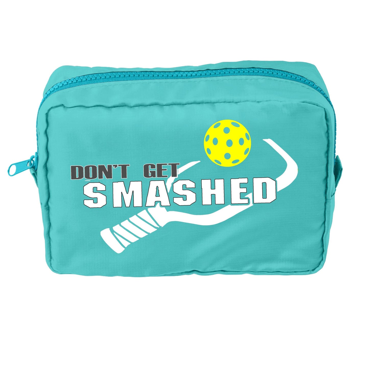 Don't Get Smashed With Pickleballs (Customizable) | Pickleball Dimensional Cosmetic Pouch Bag | Small Size Court Dimensional Bag