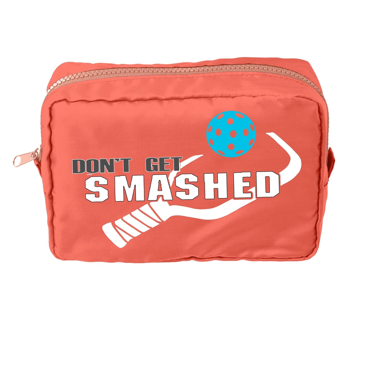 Don't Get Smashed With Pickleballs (Customizable) | Pickleball Dimensional Cosmetic Pouch Bag | Small Size Court Dimensional Bag