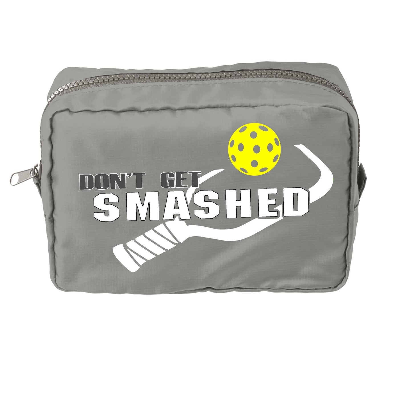 Don't Get Smashed With Pickleballs (Customizable) | Pickleball Dimensional Cosmetic Pouch Bag | Small Size Court Dimensional Bag
