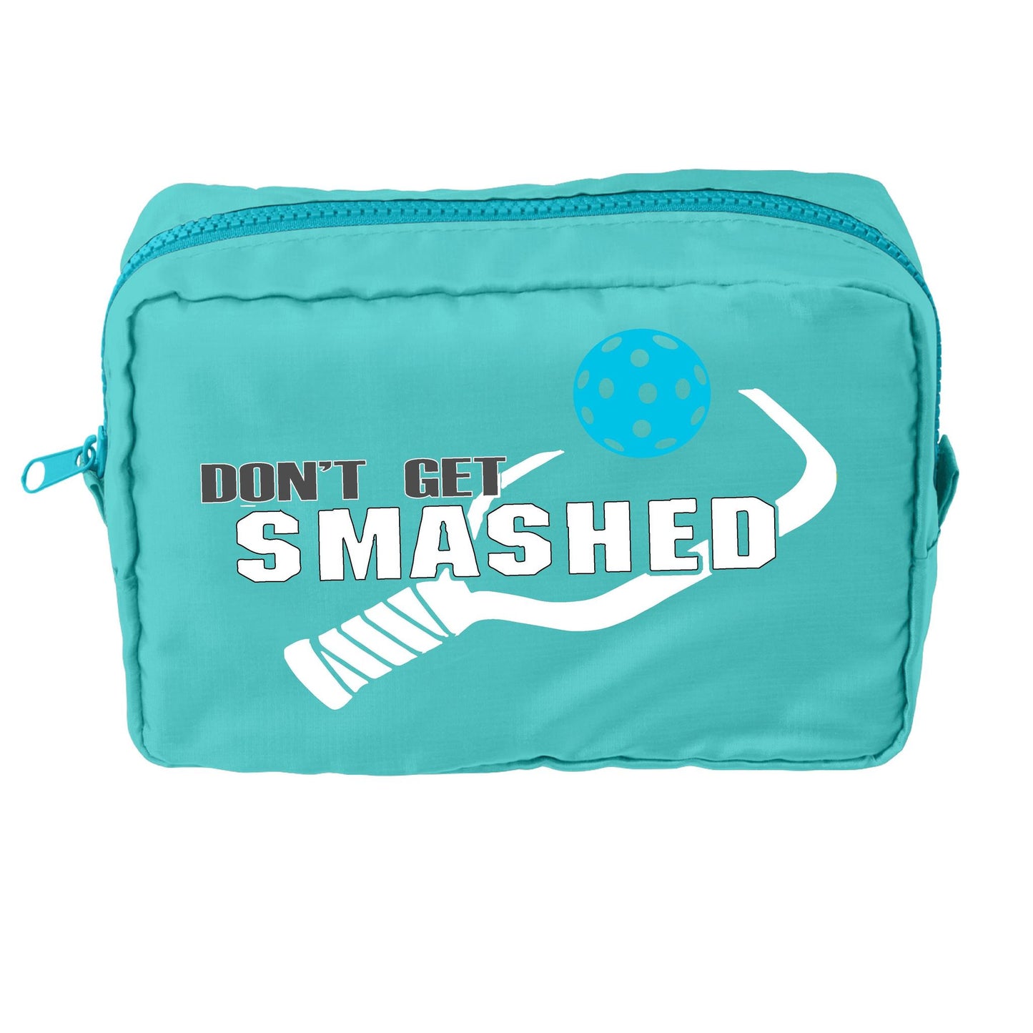 Don't Get Smashed With Pickleballs (Customizable) | Pickleball Dimensional Cosmetic Pouch Bag | Small Size Court Dimensional Bag