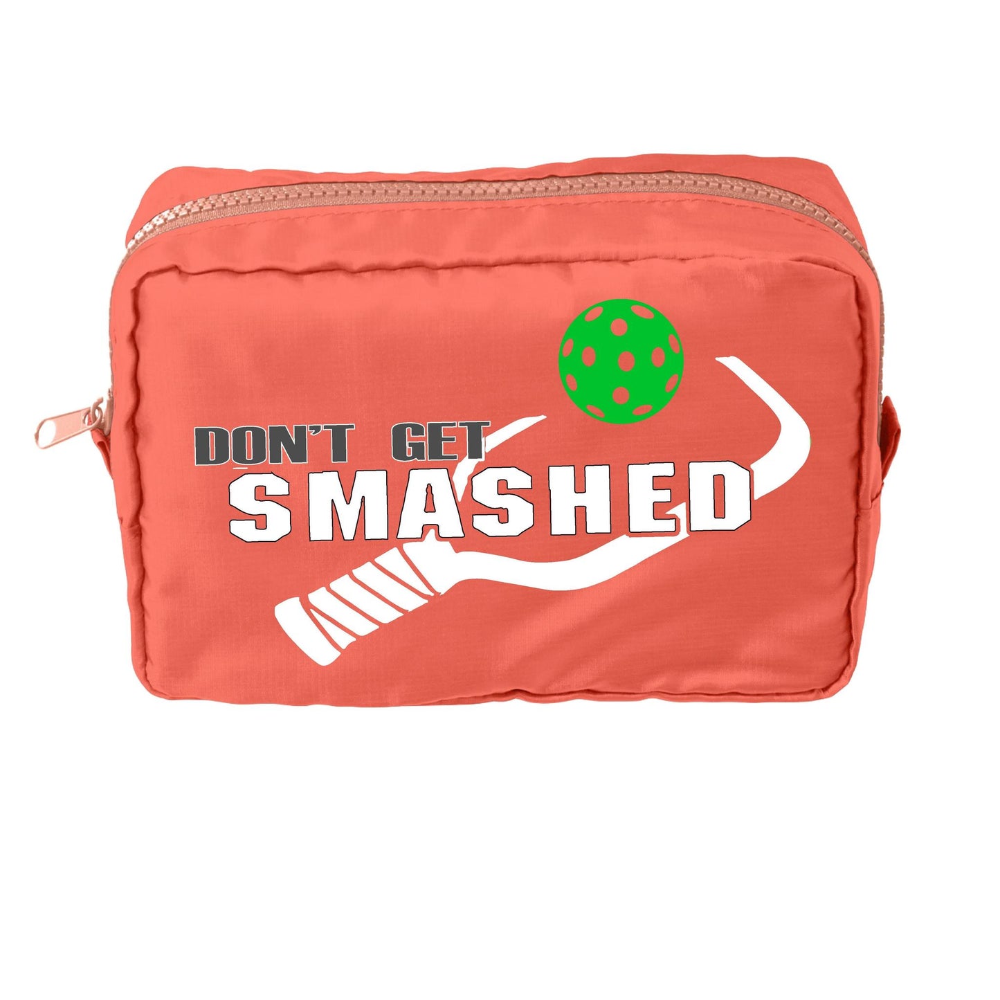 Don't Get Smashed With Pickleballs (Customizable) | Pickleball Dimensional Cosmetic Pouch Bag | Small Size Court Dimensional Bag