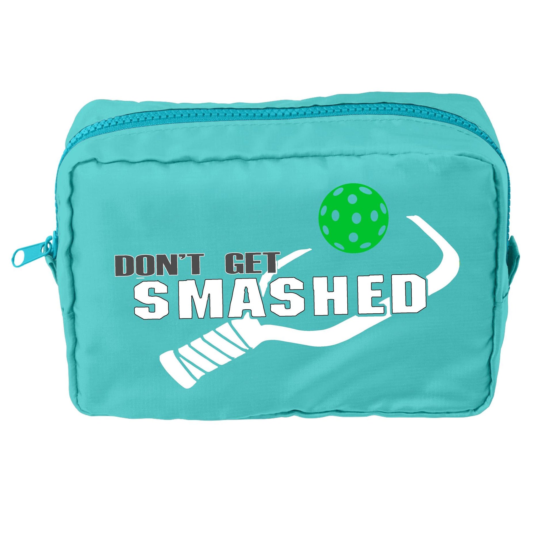 Don't Get Smashed With Pickleballs (Customizable) | Pickleball Dimensional Cosmetic Pouch Bag | Small Size Court Dimensional Bag
