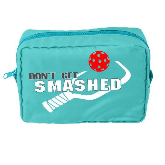 Don't Get Smashed With Pickleballs (Customizable) | Pickleball Dimensional Cosmetic Pouch Bag | Small Size Court Dimensional Bag