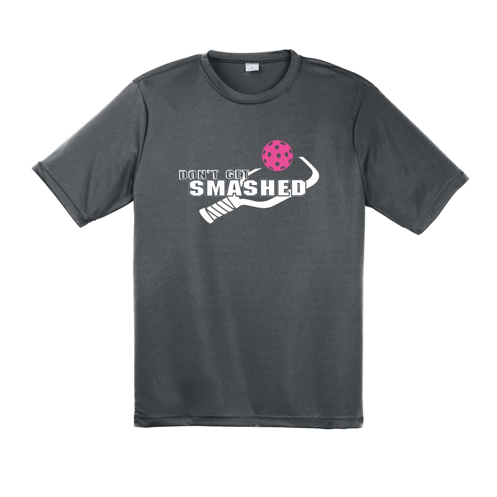 Don't Get Smashed With Pickleballs (Cyan Orange Pink) Customizable | Men's Short Sleeve Pickleball Performance T-Shirt | 100% Polyester