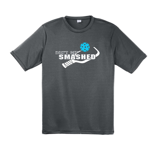 Don't Get Smashed With Pickleballs (Cyan Orange Pink) Customizable | Men's Short Sleeve Pickleball Performance T-Shirt | 100% Polyester