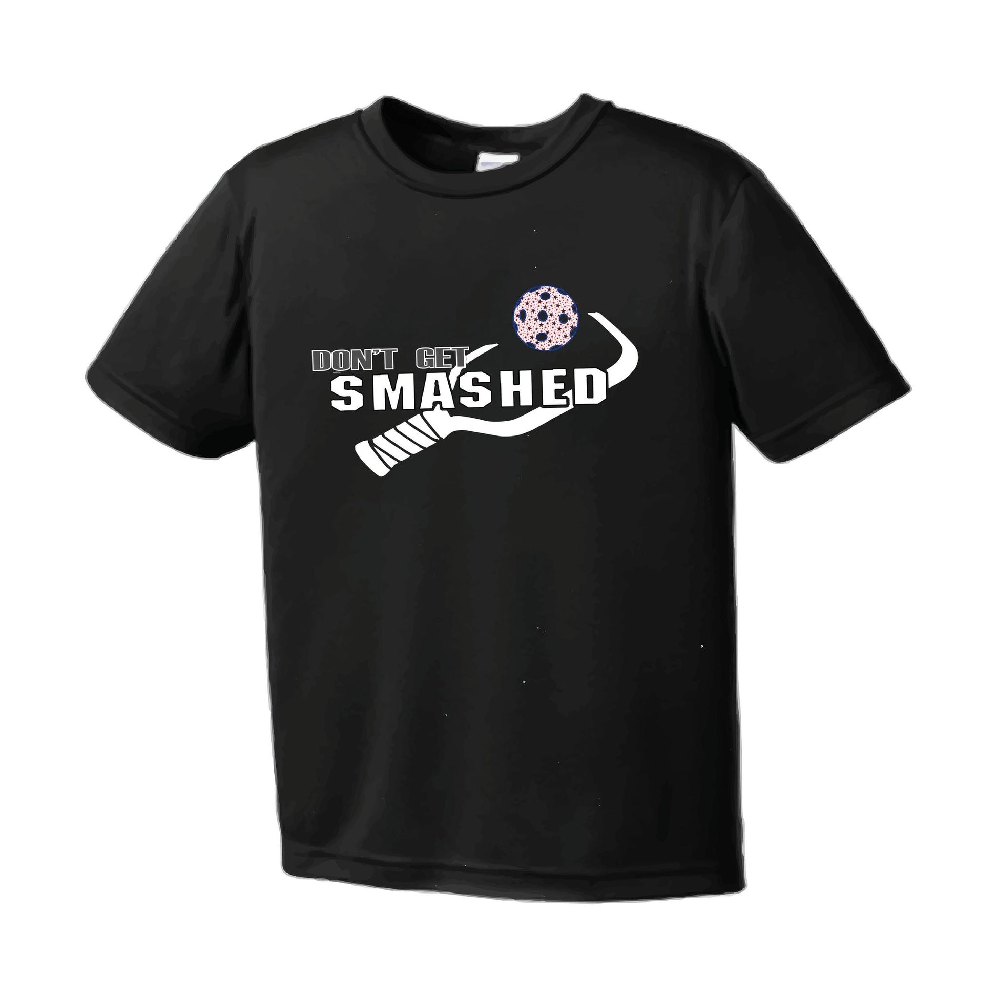 Don't Get Smashed With Pickleballs (Patriotic Stars) Customizable | Men's Short Sleeve Pickleball Performance T-Shirt | 100% Polyester