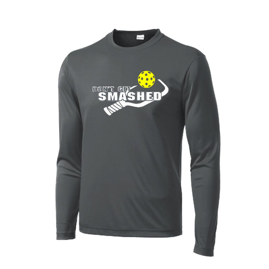 Don't Get Smashed With Pickleballs (Purple White Yellow) Customizable | Men's Long Sleeve Athletic Performance T-Shirt | 100% Polyester