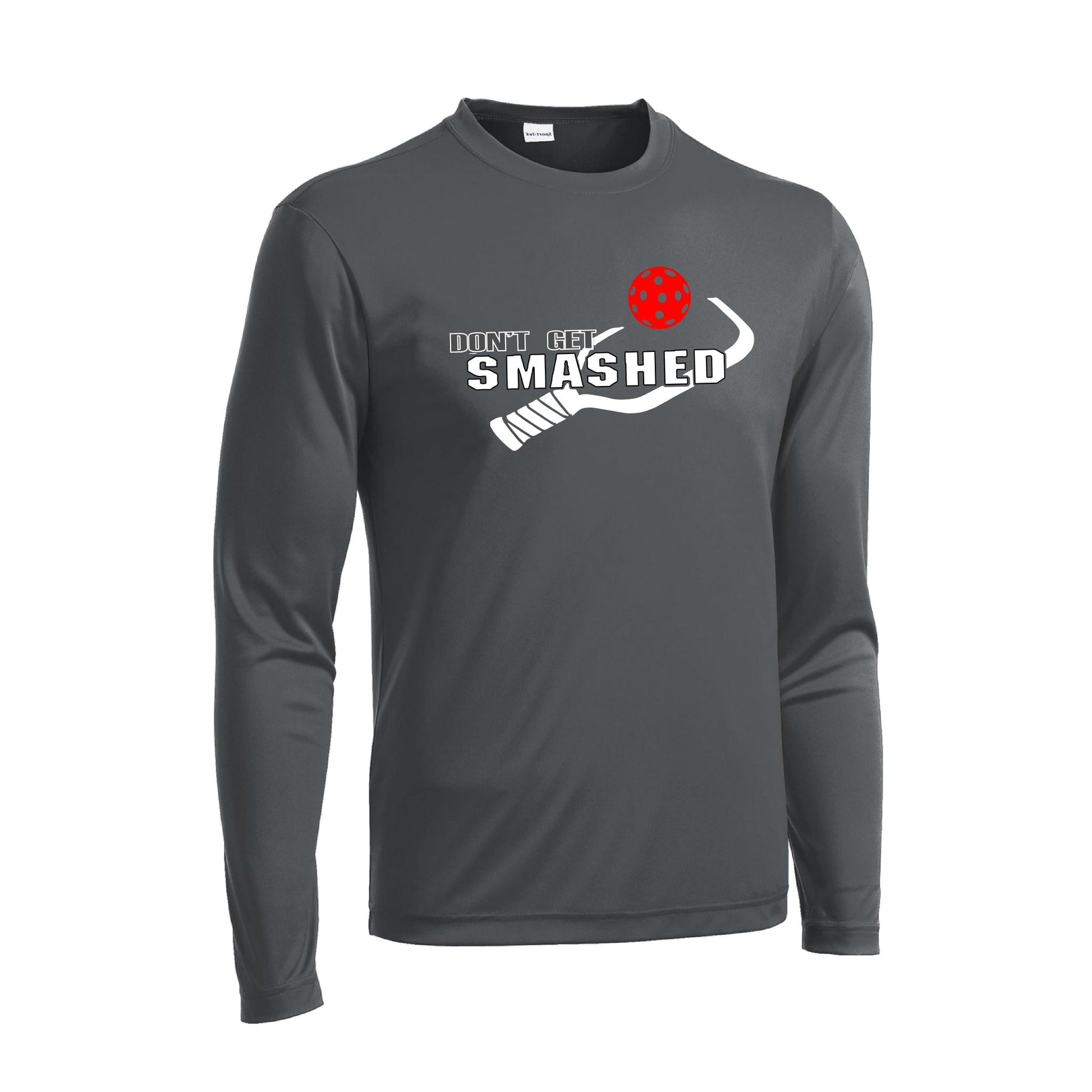 Don't Get Smashed With Pickleballs (Rainbow Green Red) Customizable | Men's Long Sleeve Athletic Performance T-Shirt | 100% Polyester