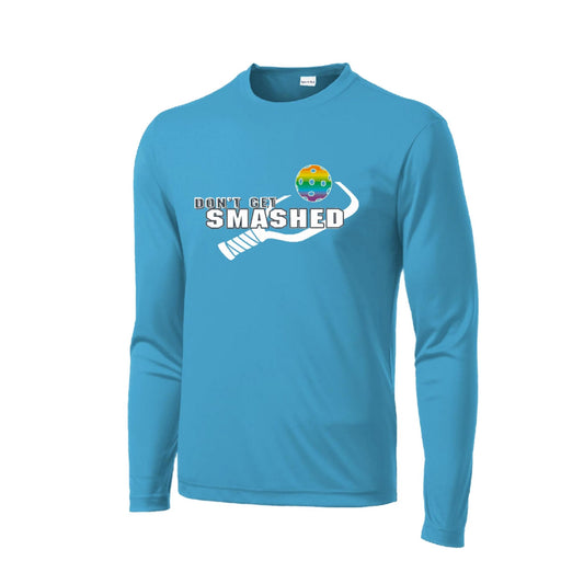 Don't Get Smashed With Pickleballs (Rainbow Green Red) Customizable | Men's Long Sleeve Athletic Performance T-Shirt | 100% Polyester