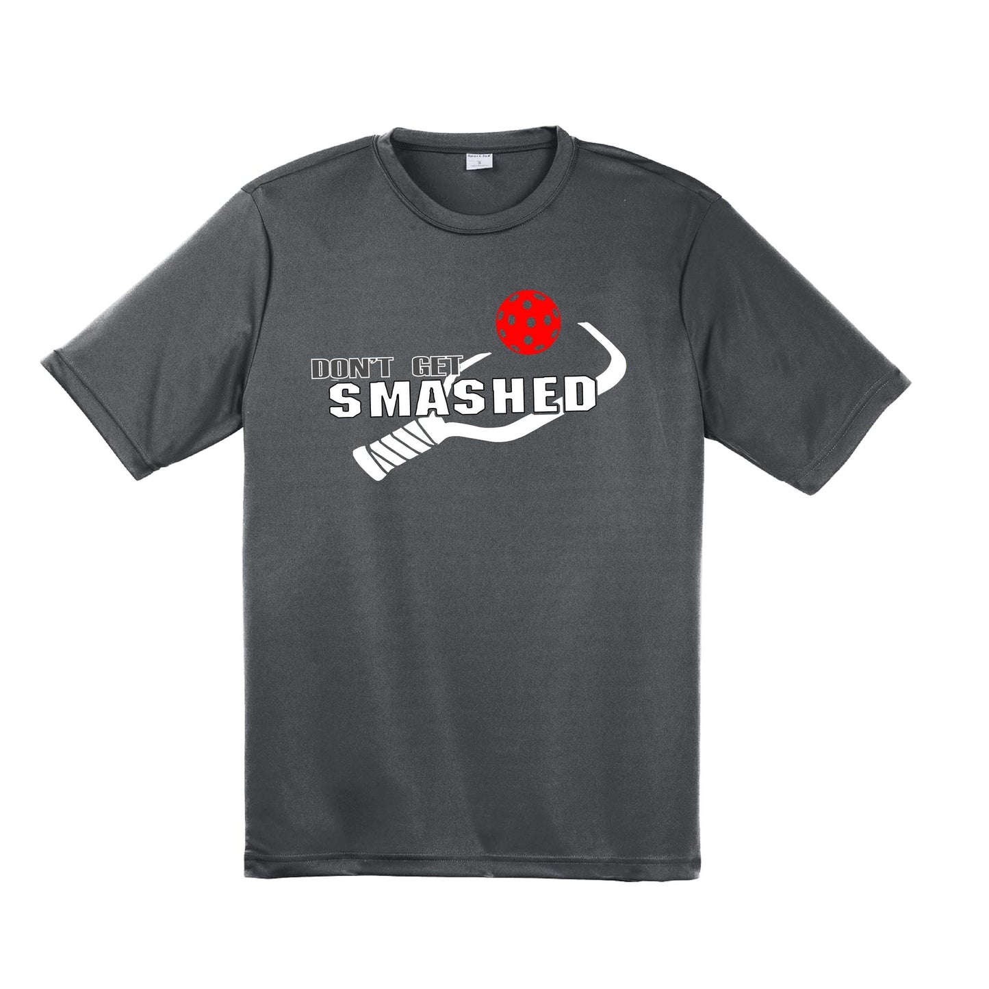 Don't Get Smashed With Pickleballs (Red Green Rainbow) Customizable | Men's Short Sleeve Pickleball Performance T-Shirt | 100% Polyester