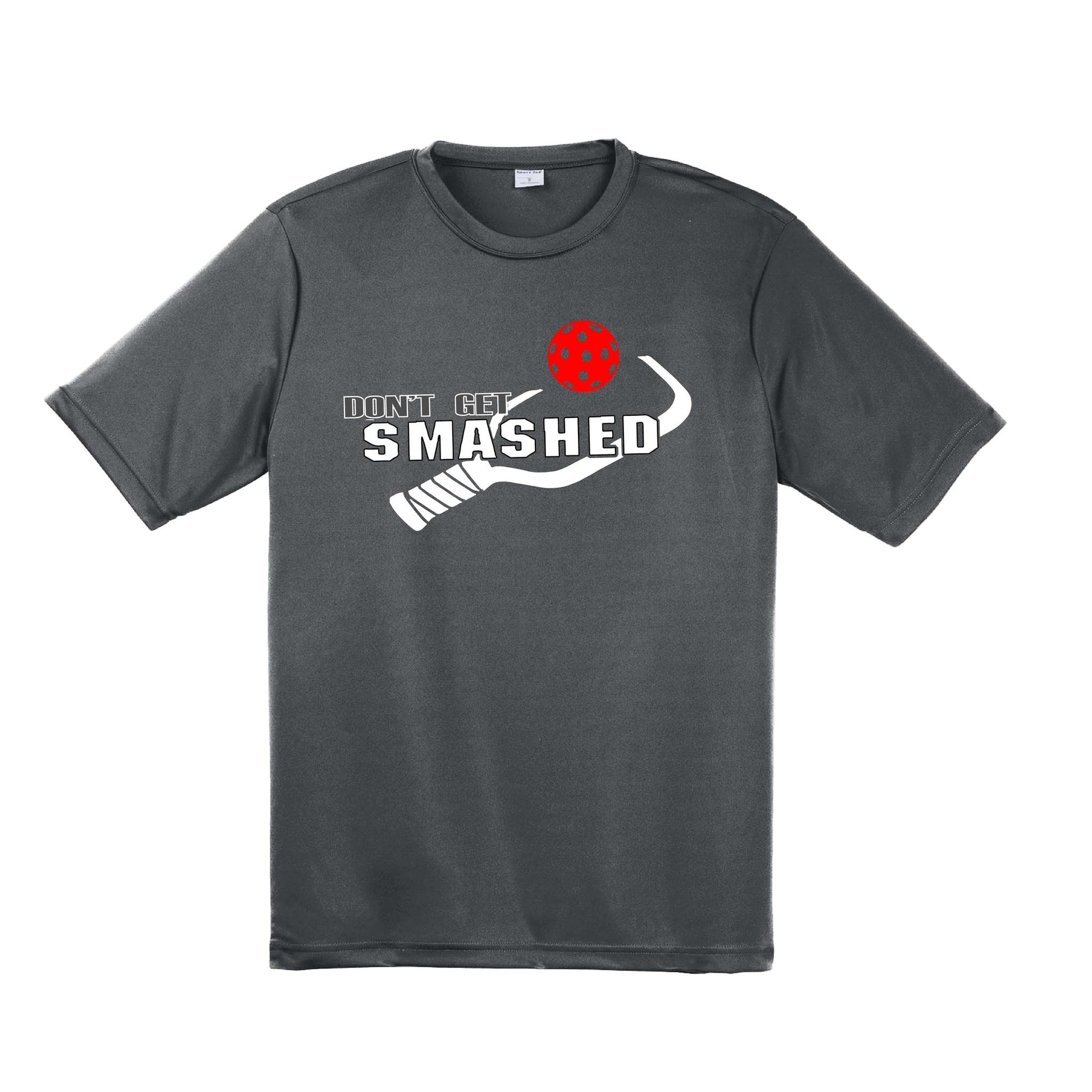 Don't Get Smashed With Pickleballs (Red Green Rainbow) Customizable | Men's Short Sleeve Pickleball Performance T-Shirt | 100% Polyester