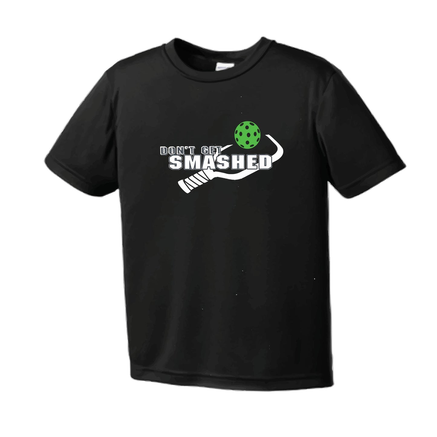 Don't Get Smashed With Pickleballs (Red Green Rainbow) Customizable | Men's Short Sleeve Pickleball Performance T-Shirt | 100% Polyester