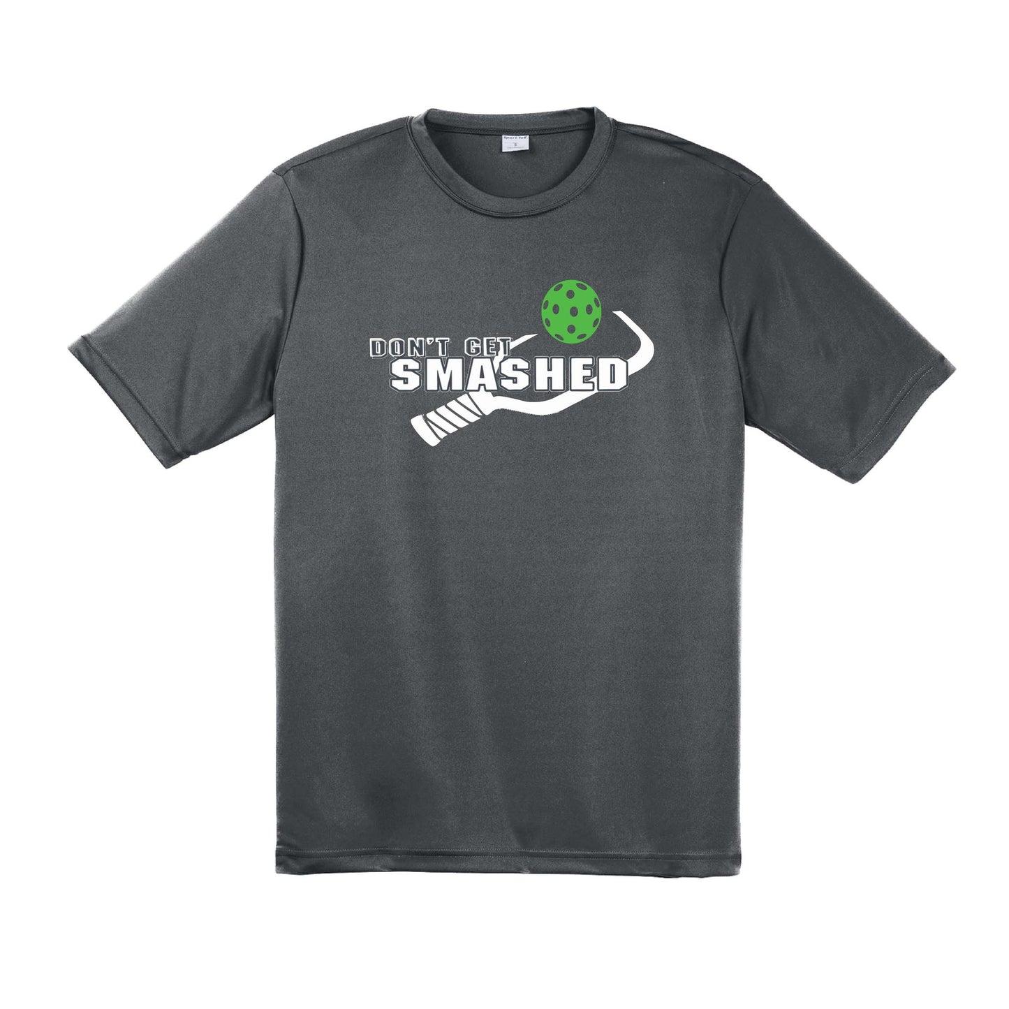 Don't Get Smashed With Pickleballs (Red Green Rainbow) Customizable | Men's Short Sleeve Pickleball Performance T-Shirt | 100% Polyester