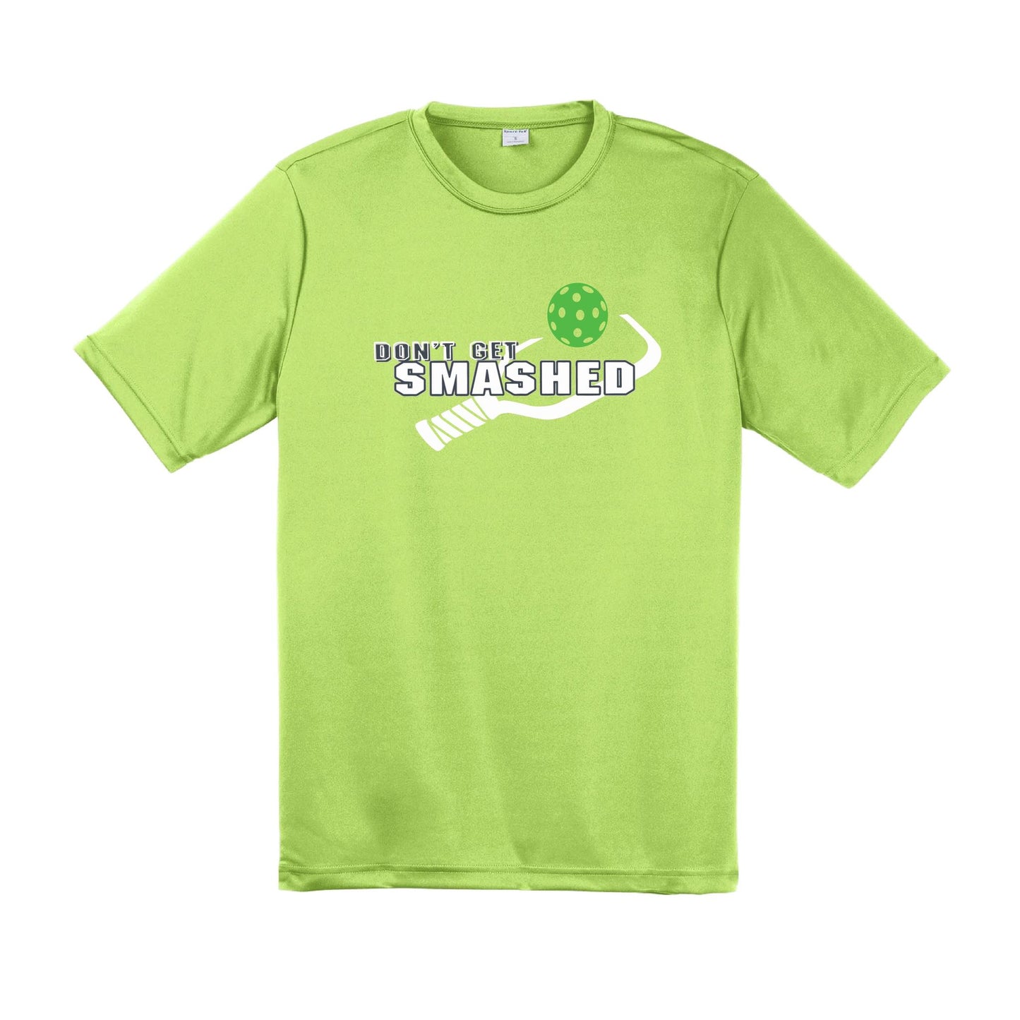 Don't Get Smashed With Pickleballs (Red Green Rainbow) Customizable | Men's Short Sleeve Pickleball Performance T-Shirt | 100% Polyester