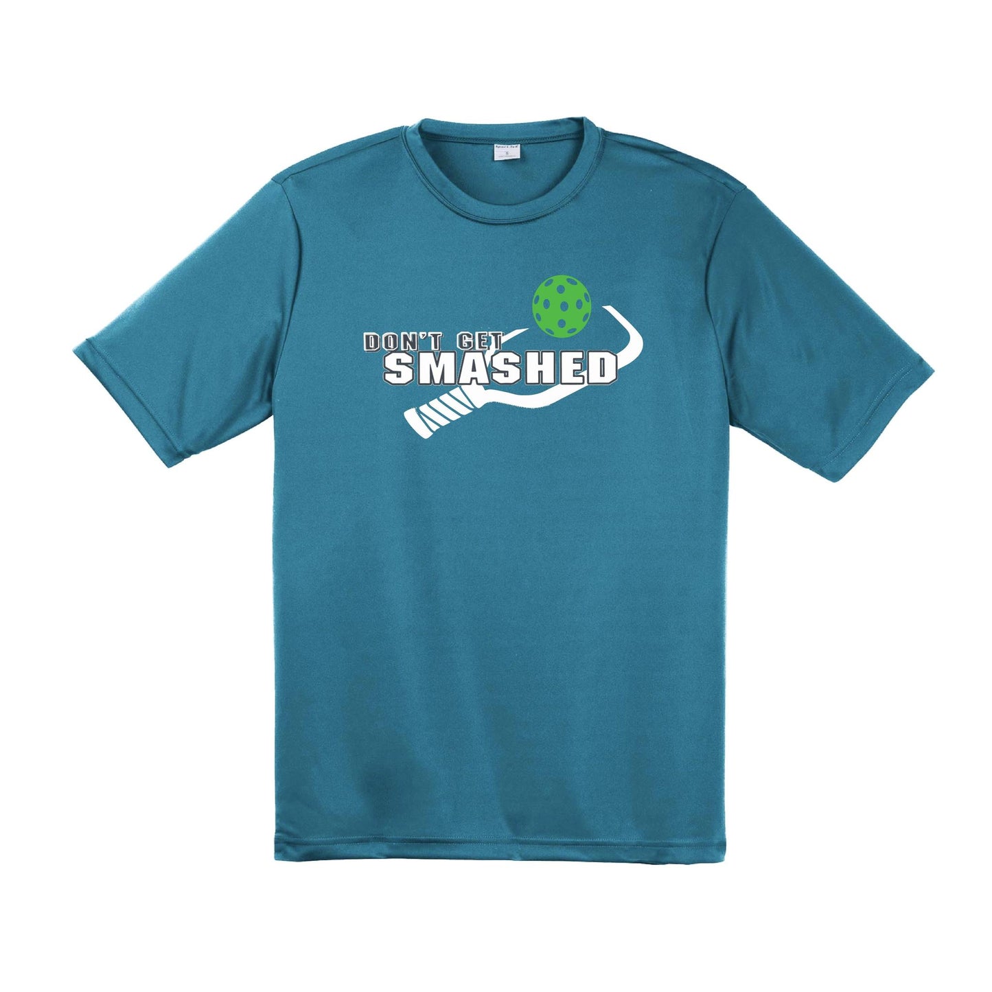 Don't Get Smashed With Pickleballs (Red Green Rainbow) Customizable | Men's Short Sleeve Pickleball Performance T-Shirt | 100% Polyester