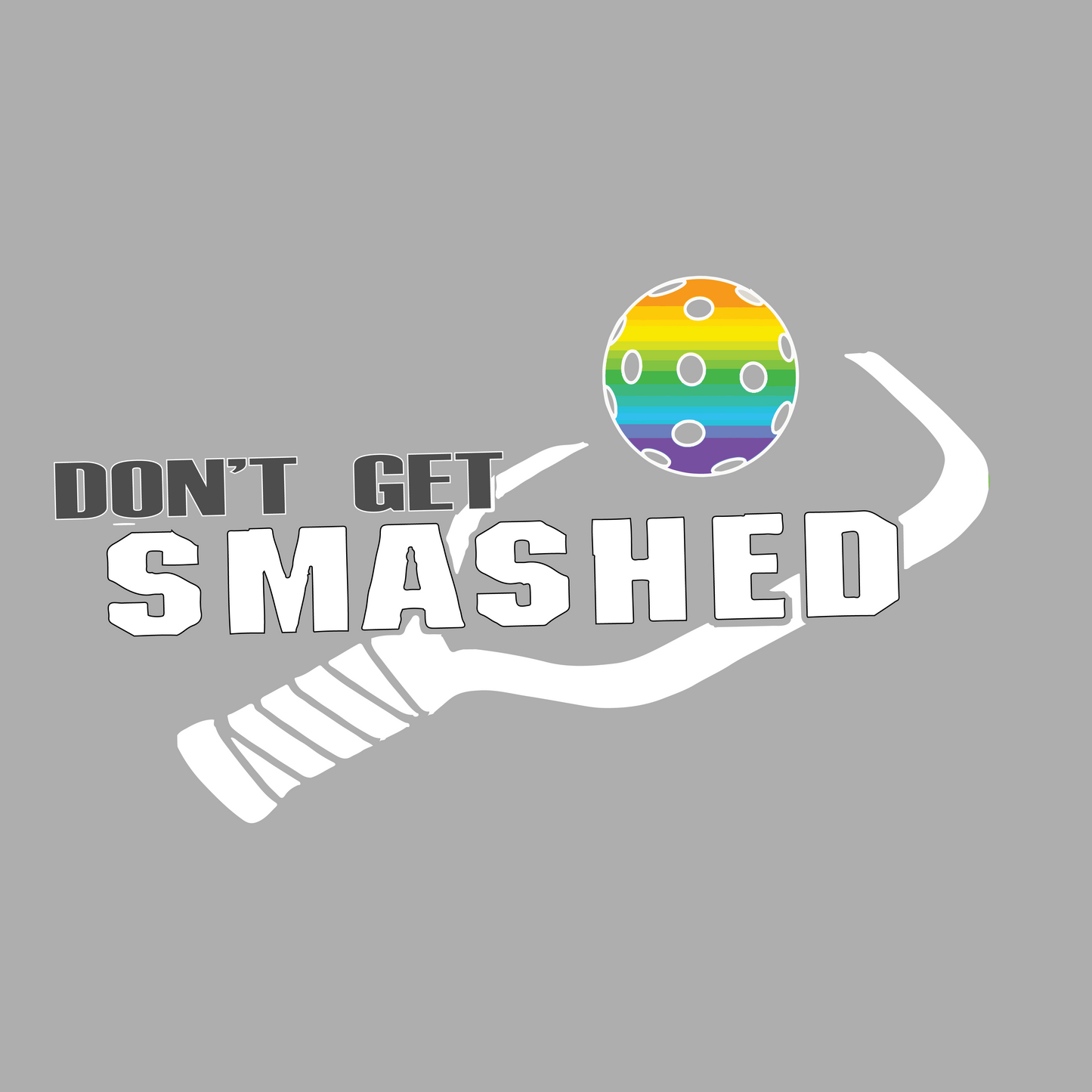 Don't Get Smashed Customizable (Colors Red Rainbow Green) | Women's Long Sleeve V-Neck Pickleball Shirts | 100% Polyester