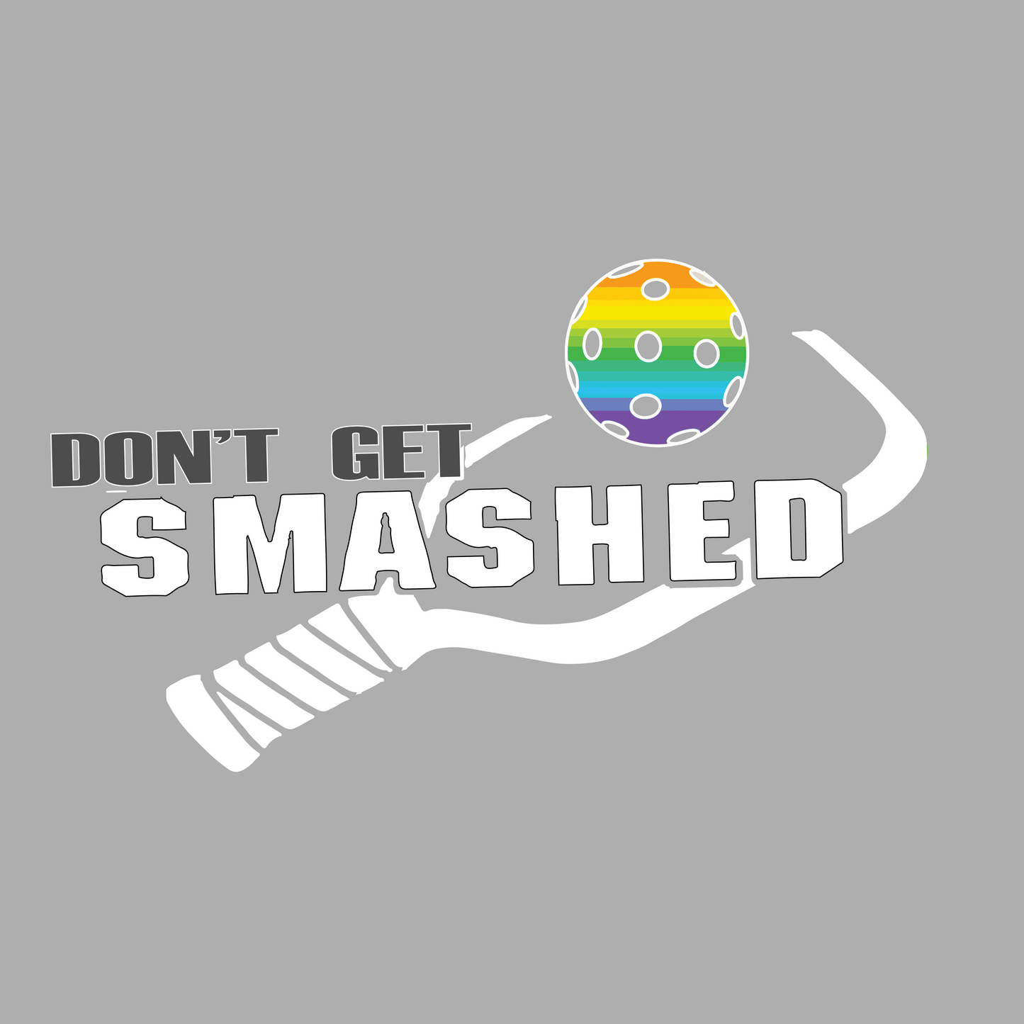 Don't Get Smashed (Red Green Rainbow Pickleball Colors) | Youth Short Sleeve Athletic Shirt | 100% Polyester