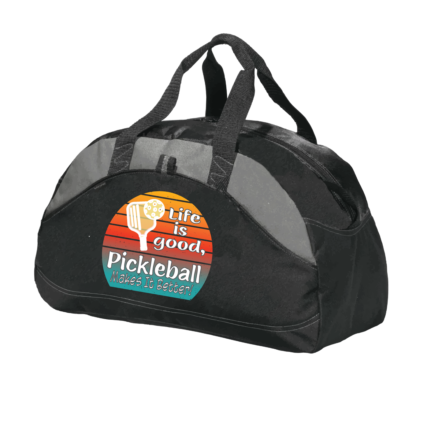 Life is Good Pickleball Makes it Better | Pickleball Sports Duffel | Medium Size Court Bag