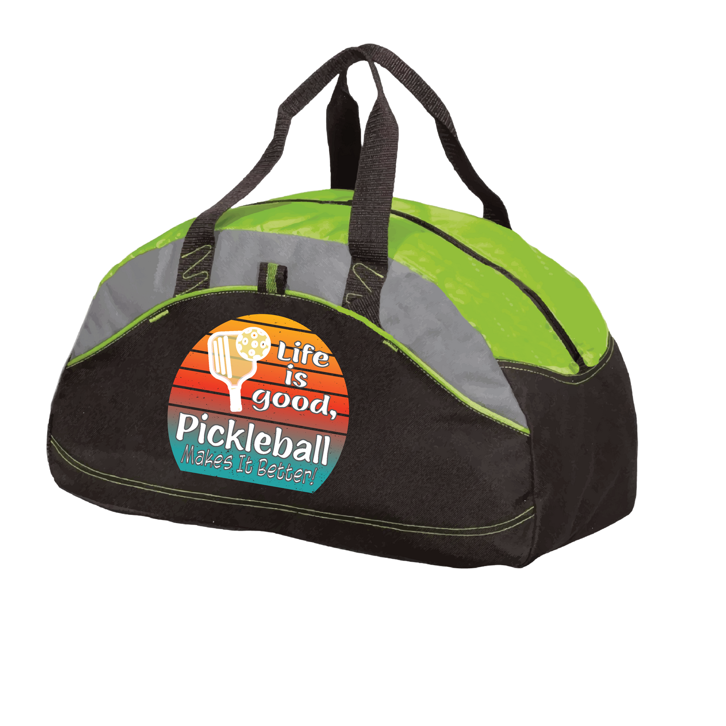 Life is Good Pickleball Makes it Better | Pickleball Sports Duffel | Medium Size Court Bag