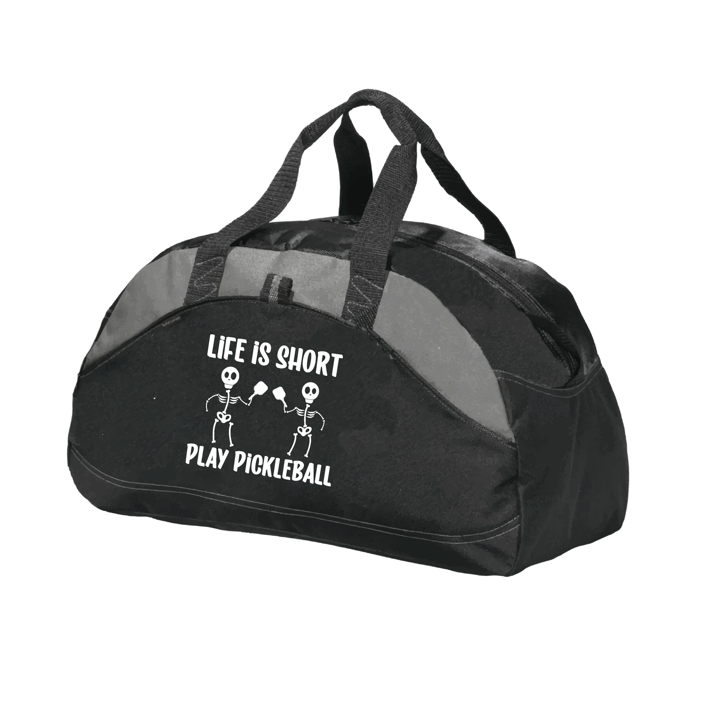 Life Is Short Skeletons | Pickleball Sports Duffel | Medium Size Court Bag