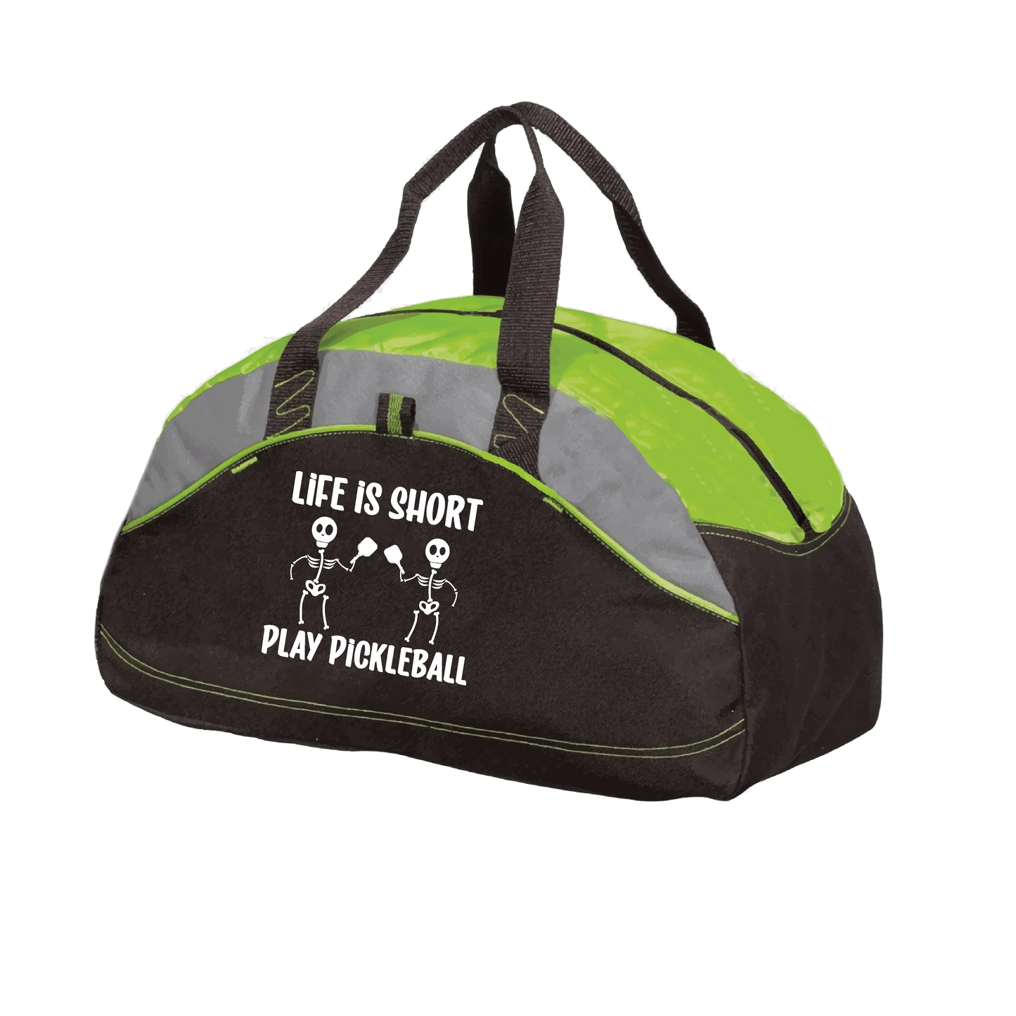 Life Is Short Skeletons | Pickleball Sports Duffel | Medium Size Court Bag