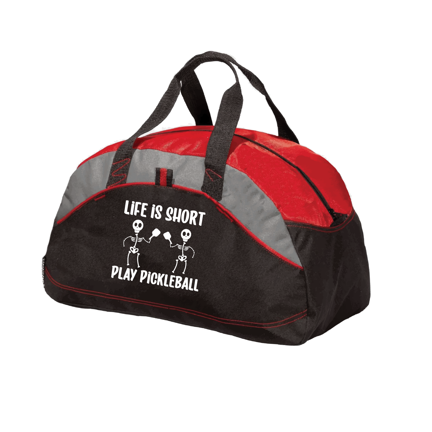 Life Is Short Skeletons | Pickleball Sports Duffel | Medium Size Court Bag