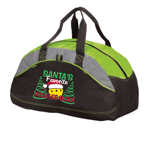 Santa's Favorite Pickleballer | Pickleball Sports Duffel | Medium Size Court Bag