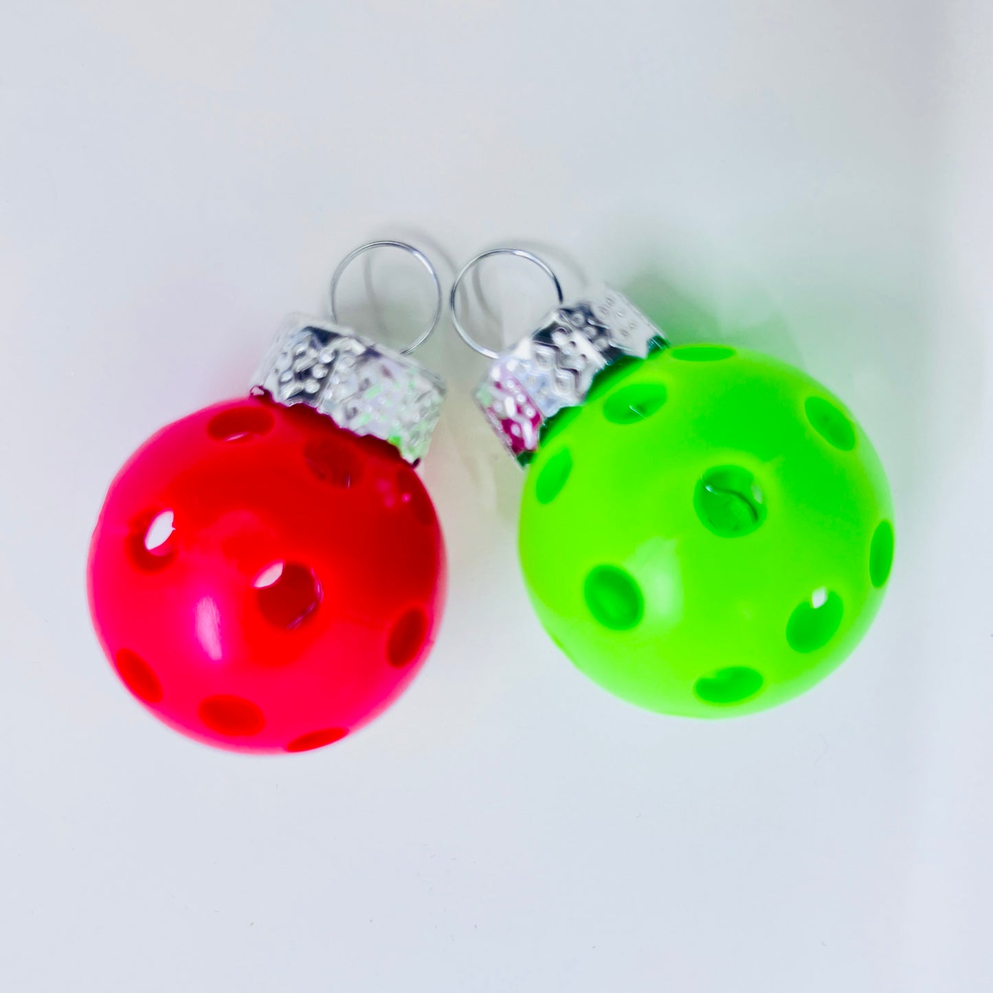 Set Of 12 Micro Pickleball Christmas Ornaments | Pickleball Christmas Gifts And Decor