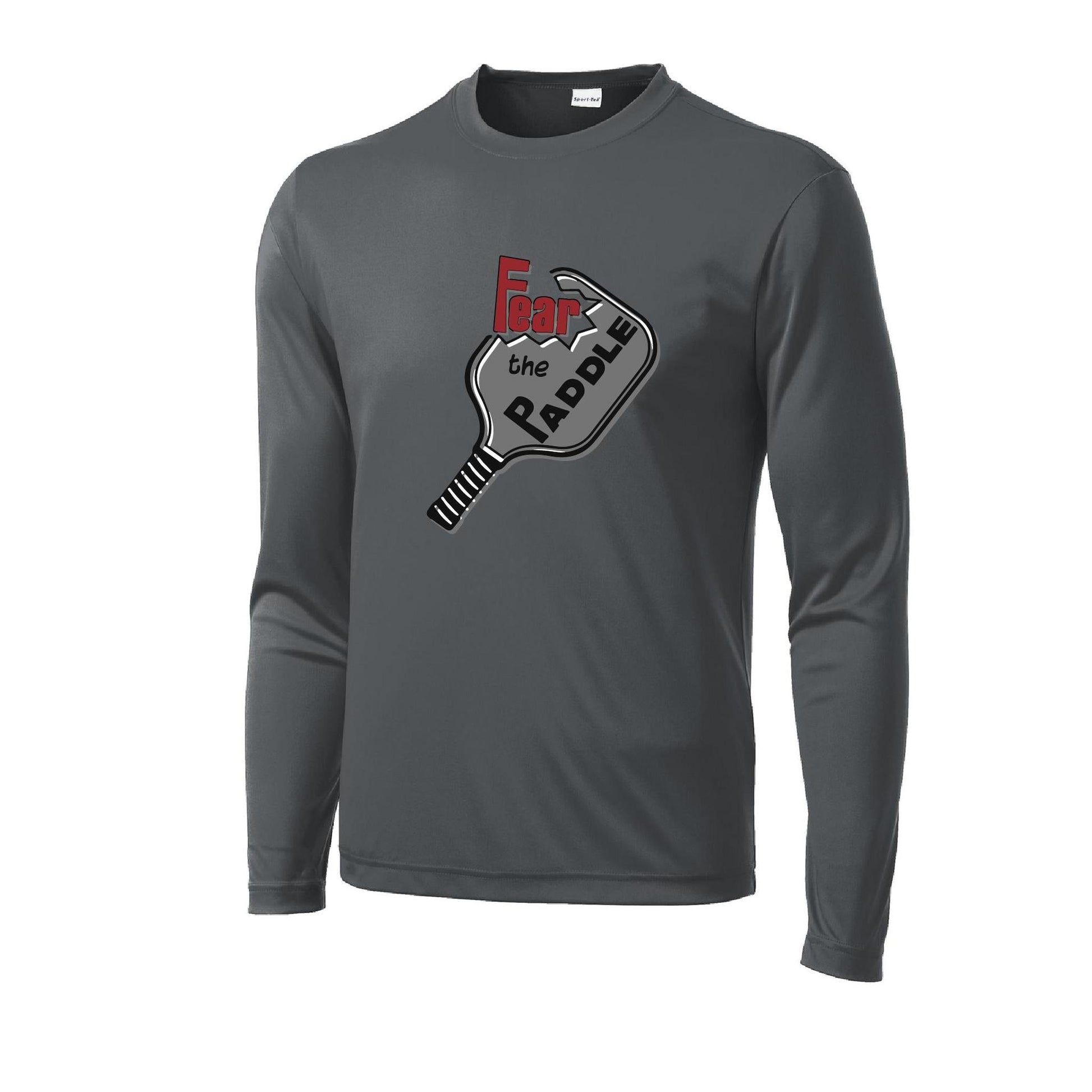 Fear The Paddle | Men's Long Sleeve Pickleball Performance T-Shirt | 100% Polyester