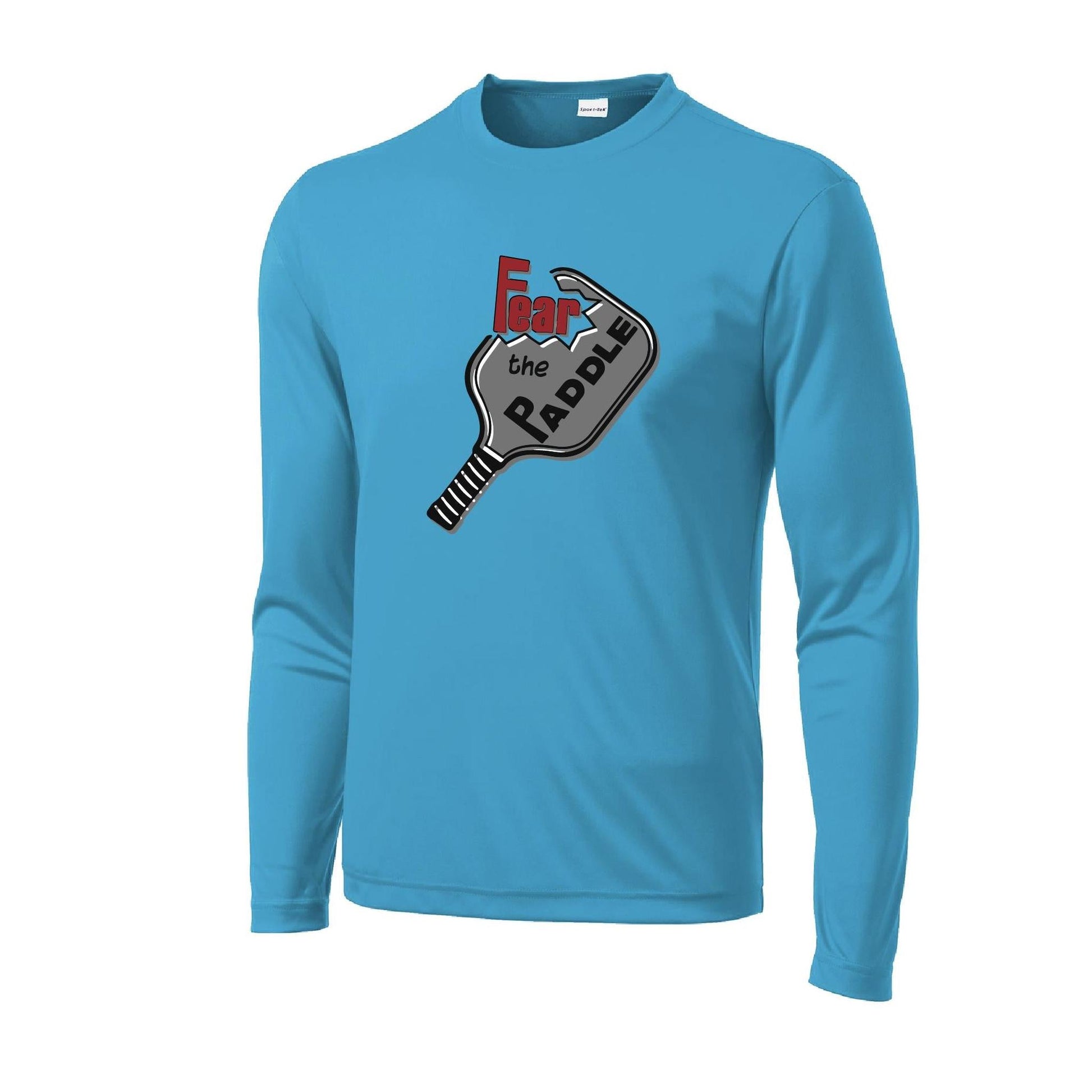 Fear The Paddle | Men's Long Sleeve Pickleball Performance T-Shirt | 100% Polyester