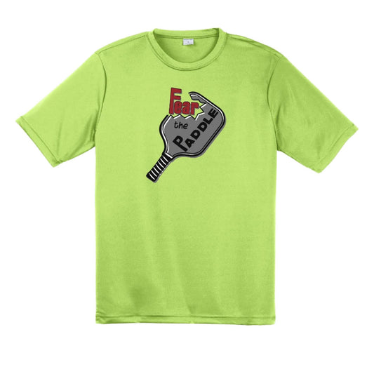 Fear The Paddle | Men's Short Sleeve Pickleball Performance T-Shirt | 100% Polyester