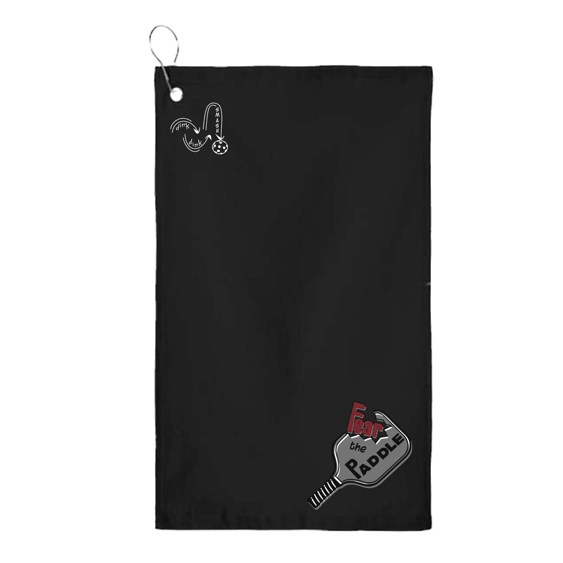 Fear The Paddle | Pickleball Court Towels | Grommeted 100% Cotton Terry Velour