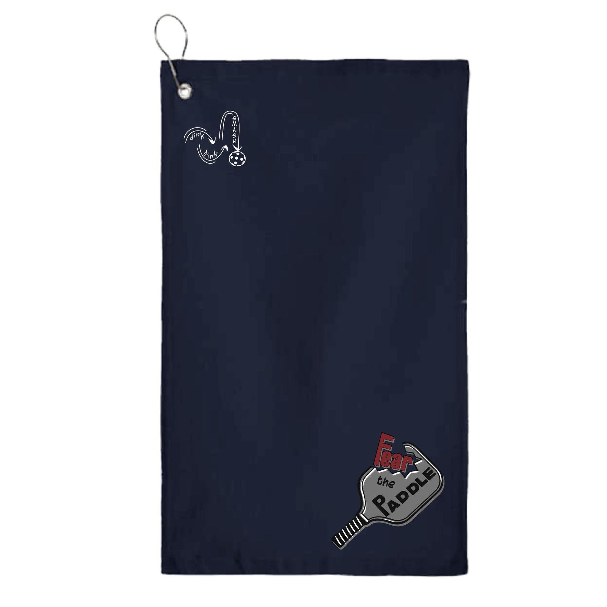Fear The Paddle | Pickleball Court Towels | Grommeted 100% Cotton Terry Velour
