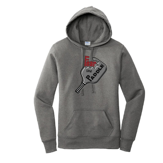 Fear The Pickleball Paddle | Women’s Fitted Hoodie Pickleball Sweatshirt | 50% Cotton 50% Poly Fleece