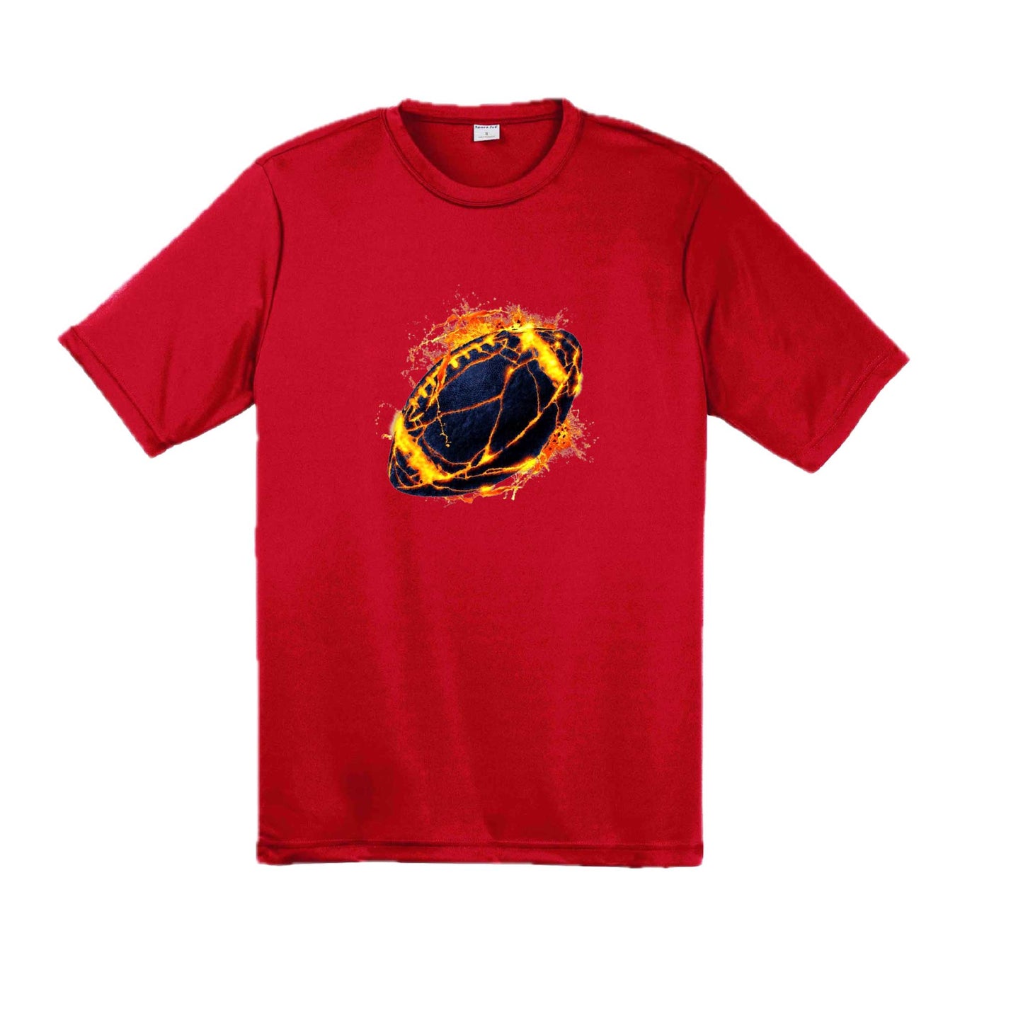 Fire Football | Men's Short Sleeve Football T-Shirt | 100% Polyester