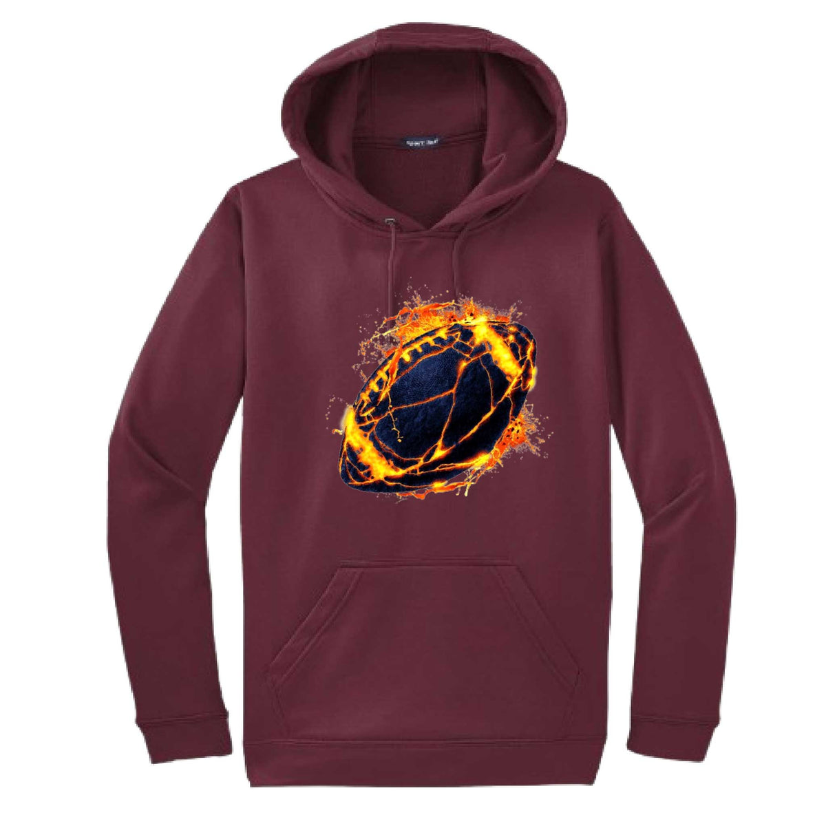 Fire Football | Unisex Hoodie Football Sweatshirt | 50% Cotton/50% Polyester