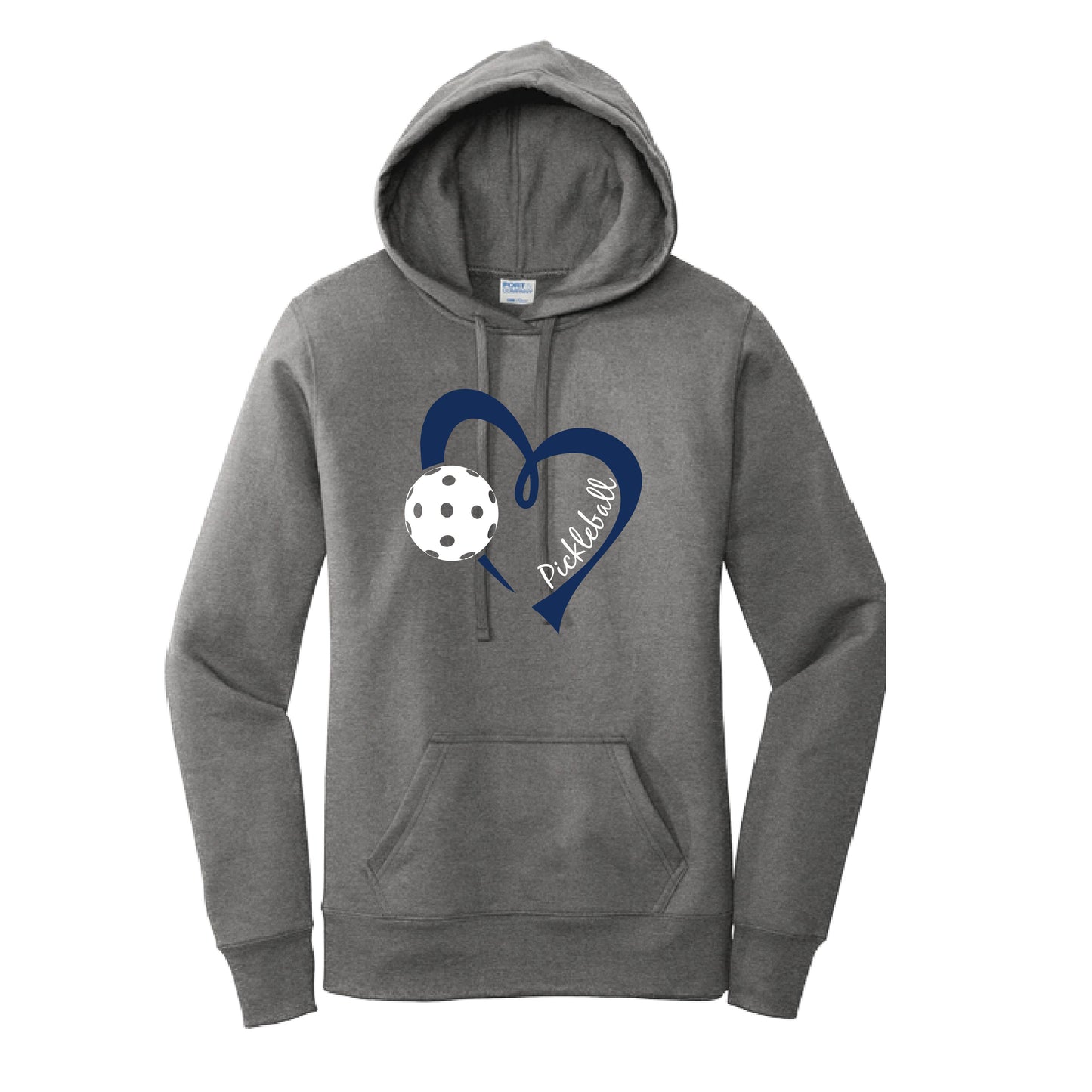 Pickleball Love (Navy) | Women’s Fitted Hoodie Pickleball Sweatshirt | 50% Cotton 50% Poly Fleece