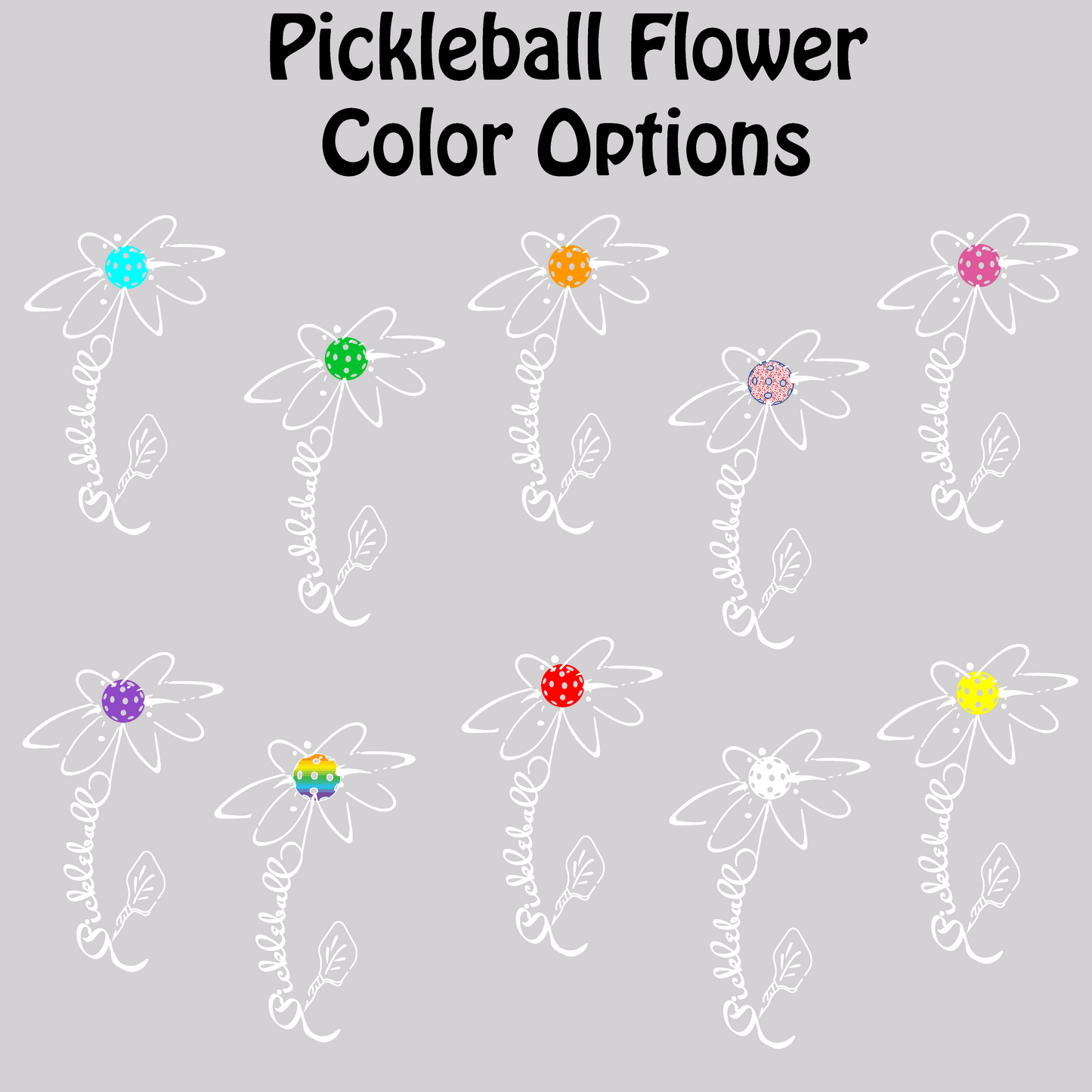 Pickleball Flower (Cyan Green Orange) | Women’s Cowl-Neck Hoodie Pickleball Sweatshirt | 55% Cotton 45% Poly Fleece