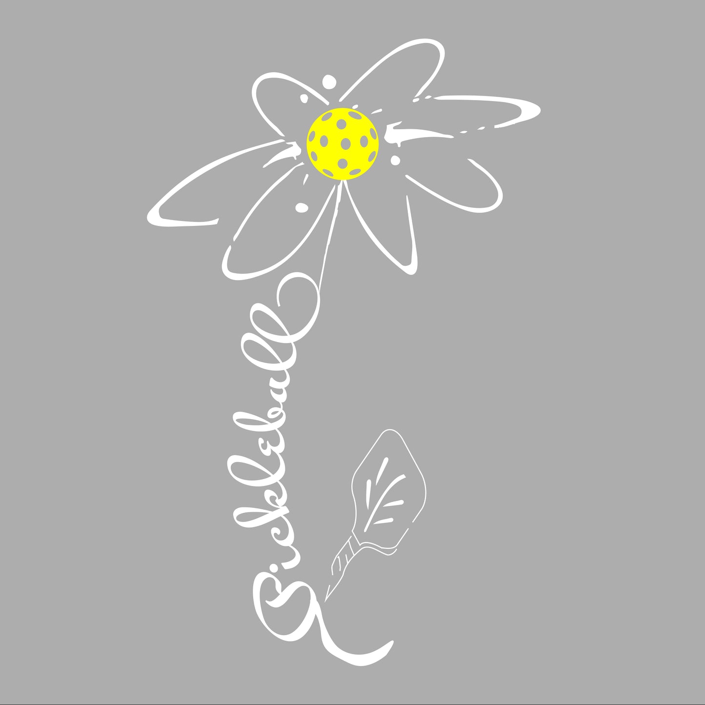 Pickleball Flower | Women's Open Teardrop Back Pickleball Tank | 100% Polyester