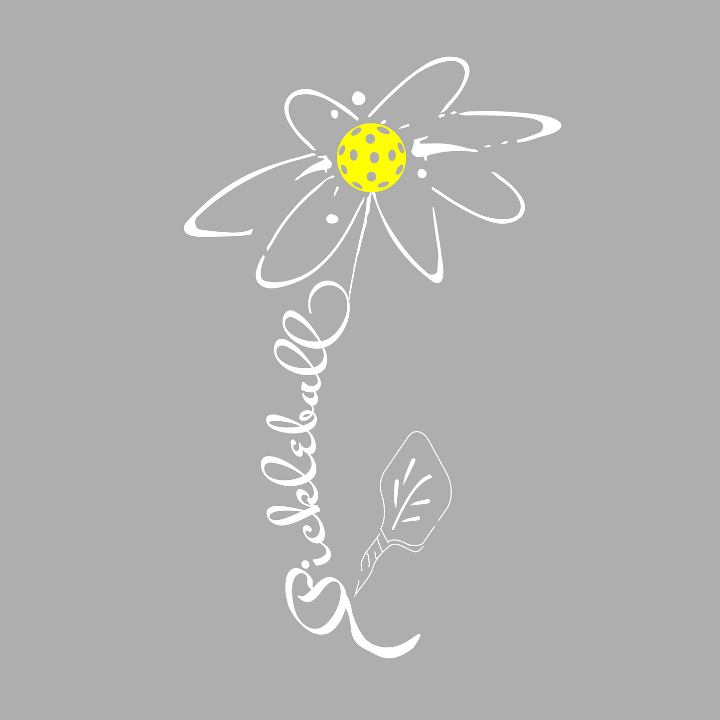 Pickleball Flower | Women's Split Back or Tied Back Pickleball Tank | 80/20 Nylon Spandex Mix