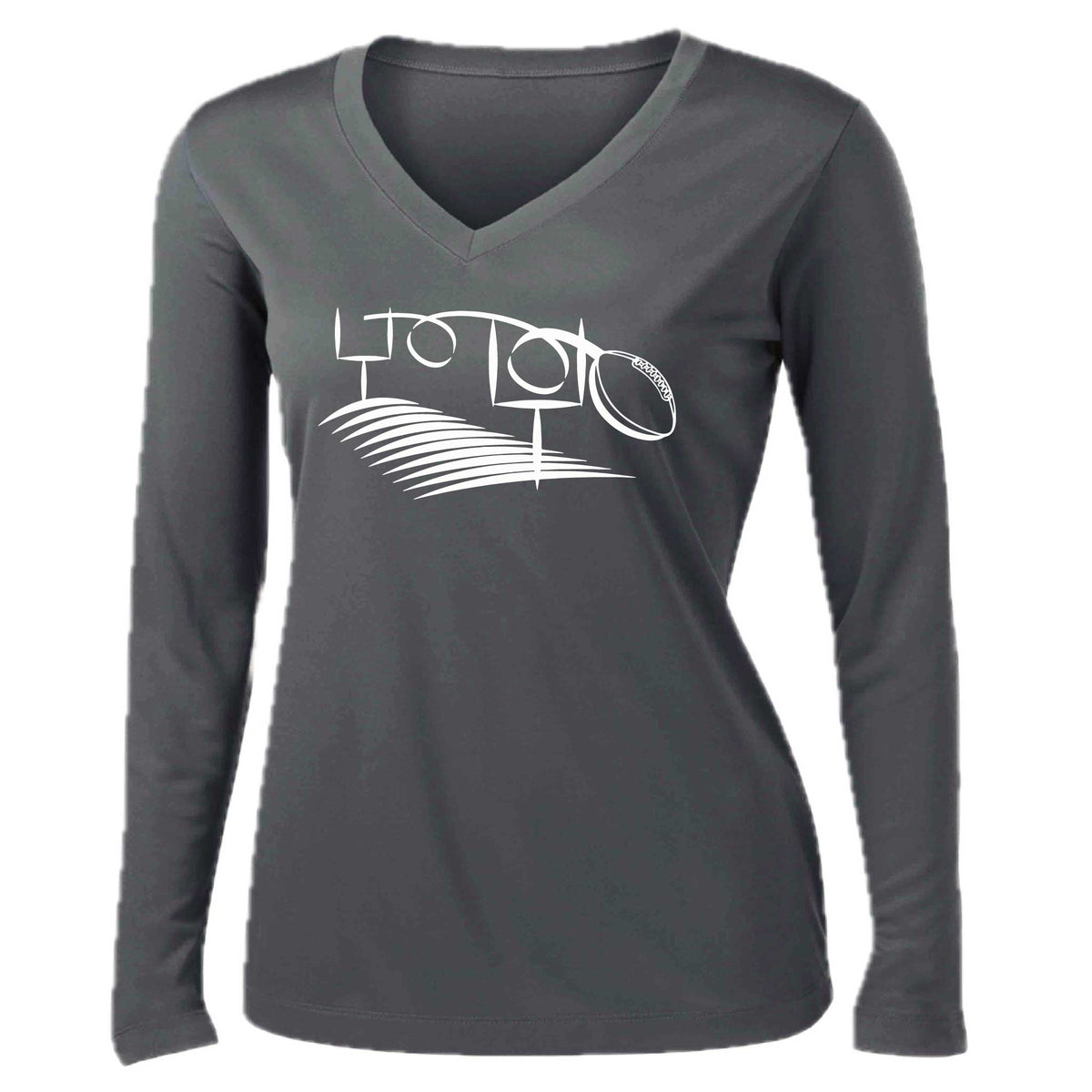 Football Field Goal | Women’s Long Sleeve V-Neck Football T-Shirt | 100% Polyester