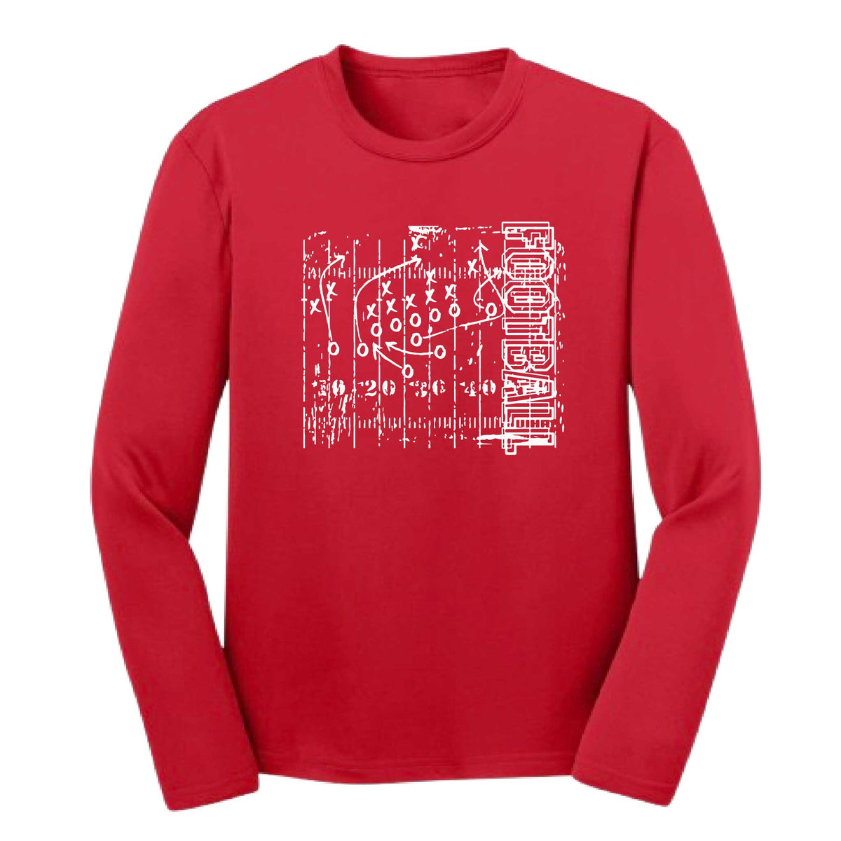 Football Field | Youth Long Sleeve Football T-Shirts | 100% Polyester