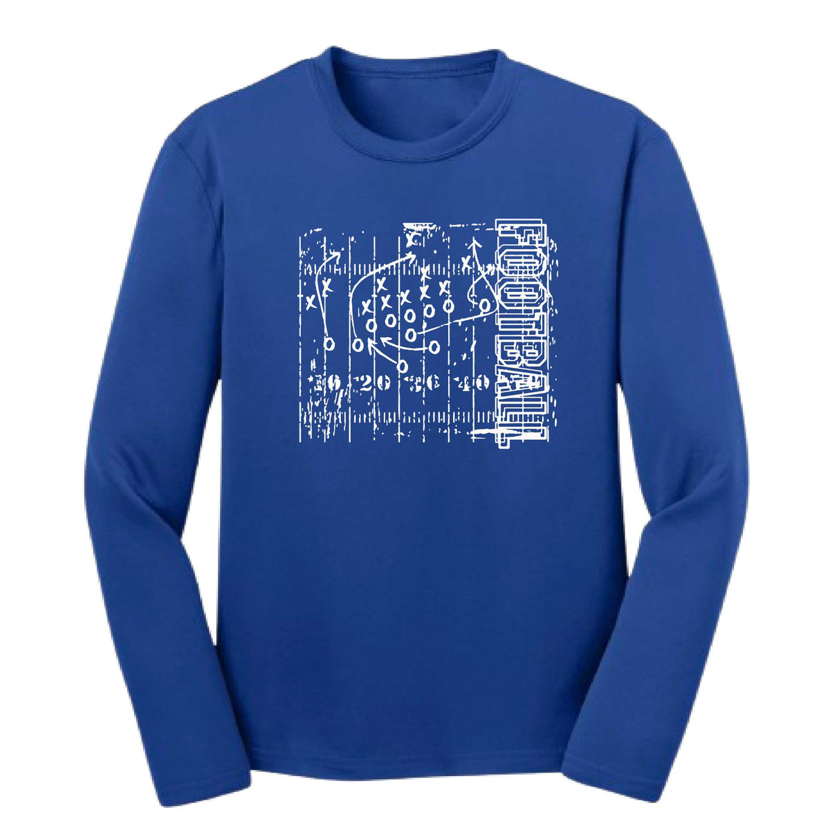 Football Field | Youth Long Sleeve Football T-Shirts | 100% Polyester