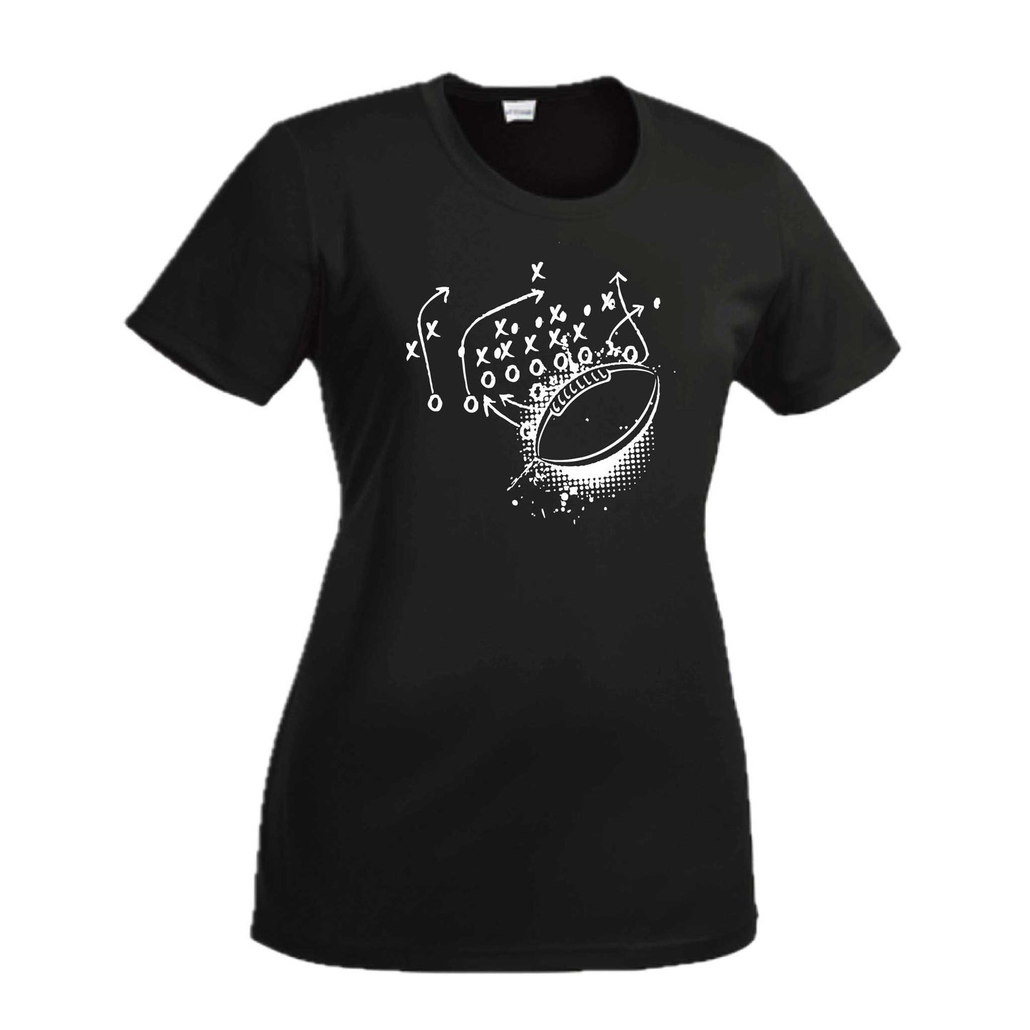 Football Playbook | Women’s Short Sleeve Crewneck Football T-Shirts | 100% Polyester