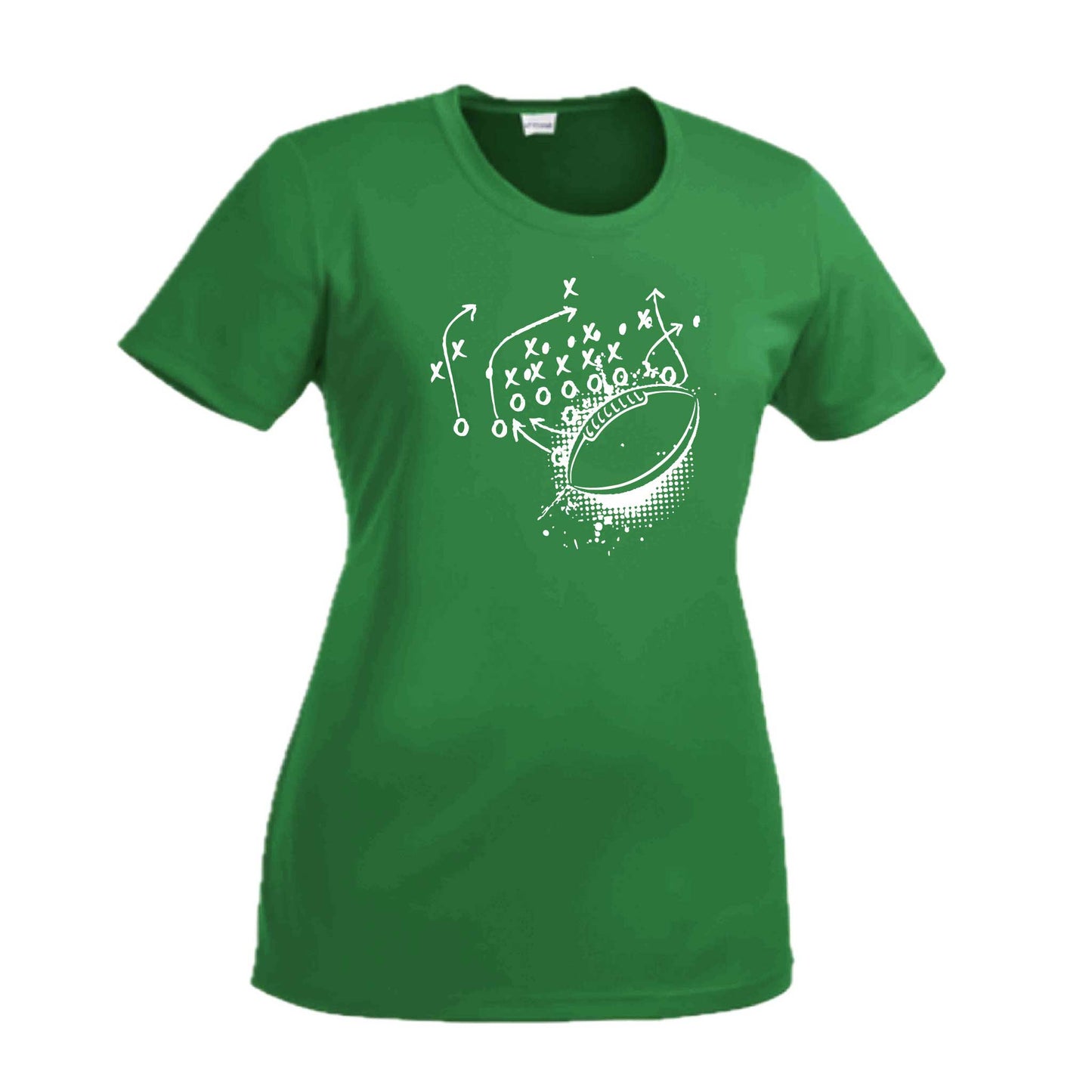Football Playbook | Women’s Short Sleeve Crewneck Football T-Shirts | 100% Polyester